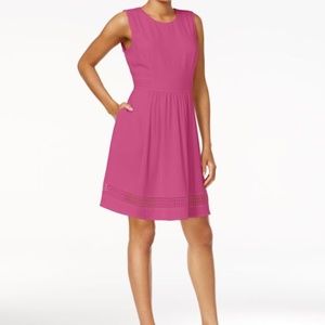 New Maison Jules Crepe Eyelet Fit & Flare Dress